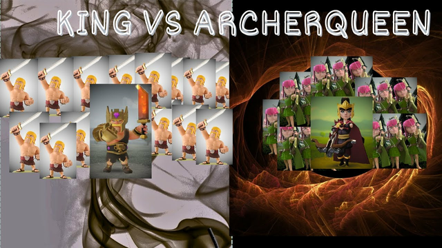SUPER KING ARMY VS ARCHER QUEEN ARMY CLASH OF CLANS
