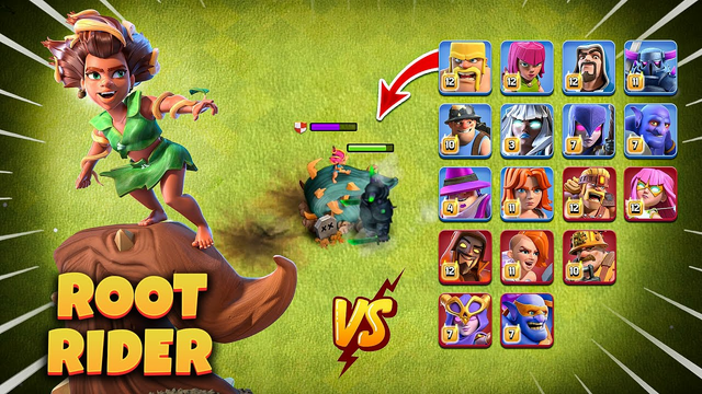 Root Rider VS Troops Clash of Clans - Townhall 16 New Troop