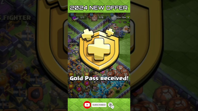 GET FREE GOLD PASS IN 2024 CLASH OF CLANS #coc #clashofclans #shorts