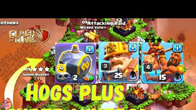 HogsRider+Mass Miners attack strategy in Clash of Clans