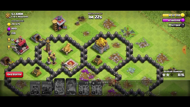 clash of clans(coc) attack on townhall 8 win with 3 star  @BHAVANI444GAMING