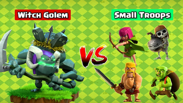 Witch golem Vs Small Troops ll Clash of clans ll