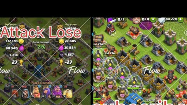 Clash of clans Attack Lose -27  Golden League 1486 town Hall upgraded part 2.
