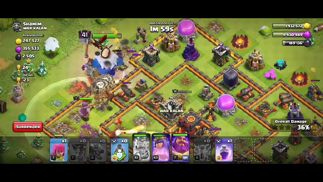 Clash Of Clans (dragons attack) and barbarian king new skin of north shown in this video ~~