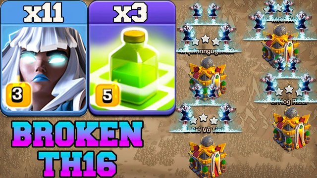 TH16 New Jump Electro Titan Smash Is Overpowered !! Best TH16 Attack Strategy - Clash of Clans CWL