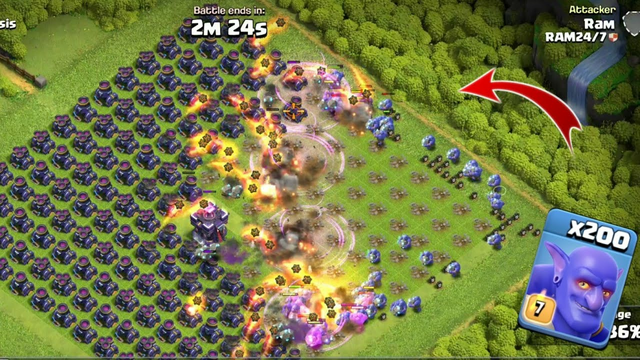 200 Bowlers INSANE Gameplay In Clash Of Clans