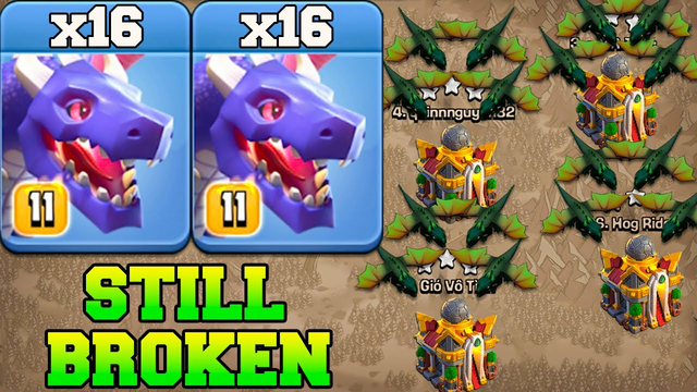 Th16 Attack Strategy with Dragon !! 16 Dragon Best Th16 Attack in Clash Of Clans Cwl attack 2024