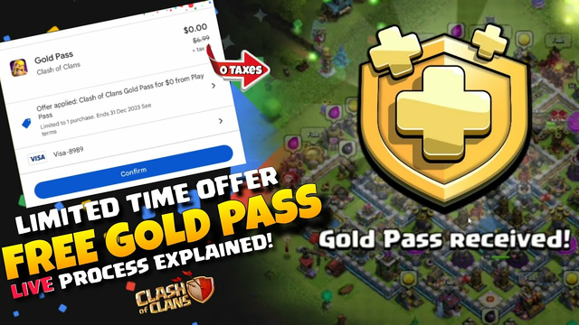Free Gold Pass With 0 Taxes New Google play Pass Tricks (Clash of Clans)