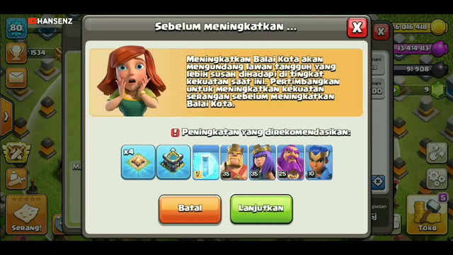 upgrade the town hall to level 14 | Clash Of Clans Indonesia