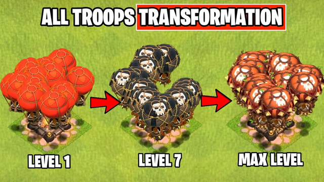 All Troops Transformation - Every Troop Upgrade From Level 1 To Max - Clash of clans