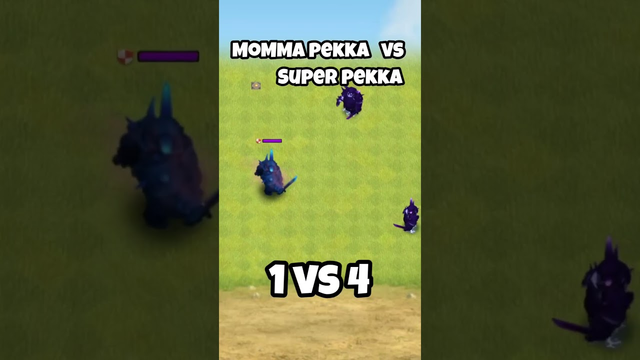 MOMMA vs Super pekka (1 vs 4 ) Clash of clans #shorts #coc #gameplay #mommapekkar