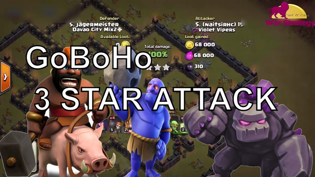 TH9 GoBoHo 3 STAR ATTACK 3 - clash of clans war attack strategy