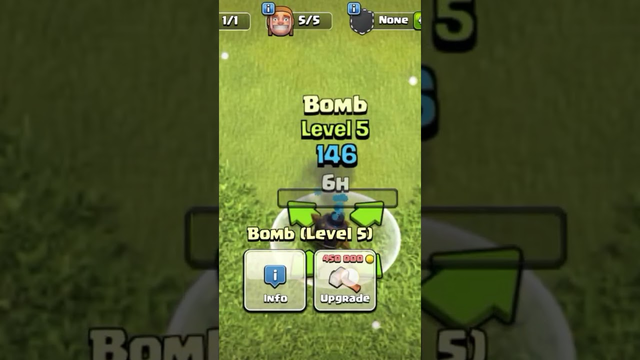 Lvl1 to max lvl bomb in clash of clans #coc#clashofclans#trending#viral#viralshorts