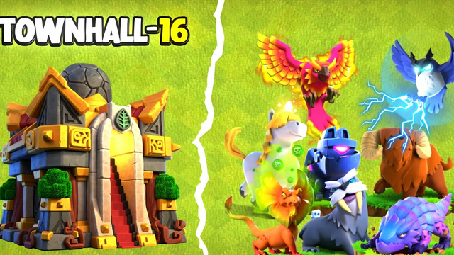 Townhall 16 vs every pets || #clashofclans #coc #coctrend #th16 #cocpets #townhall16