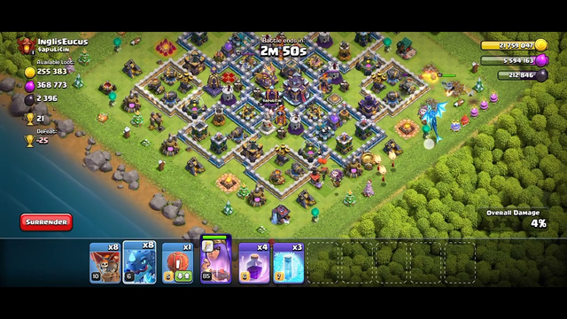 only queen electro loon attack no other hero CLASH OF CLANS