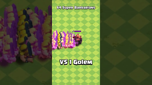 1 Golem VS 320 Barbarians | Golem VS Small Fries | Clash of Clans