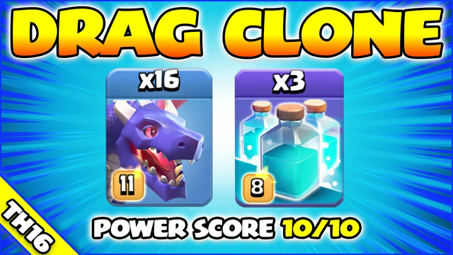 16 x Dragons + Clone Spells = WOW!!! TH16 Attack Strategy (Clash of Clans)
