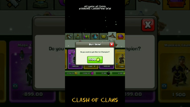I am buying Warrior Champion skin clash of clans #coc #cocnewevent
