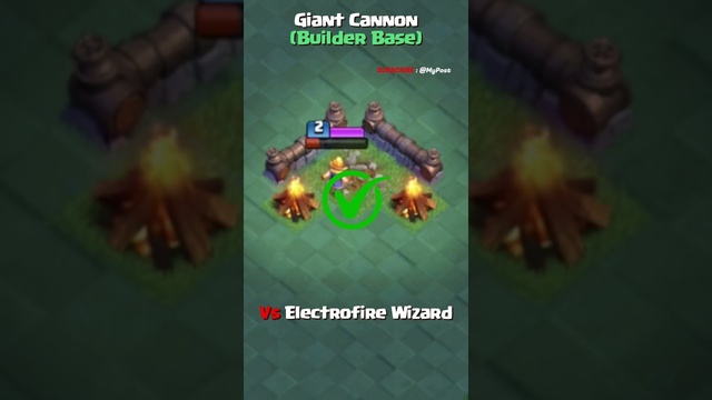 Giant Cannon Builder Base Vs All Troops #coc #clashofclans #cocshorts