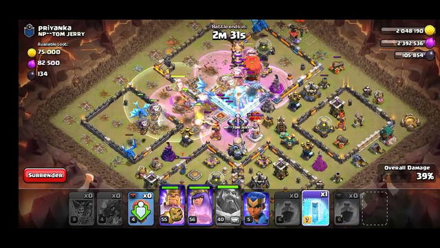 Clash of Clans Townhall 13 vs TownHall 14 electro dragon attack In War
