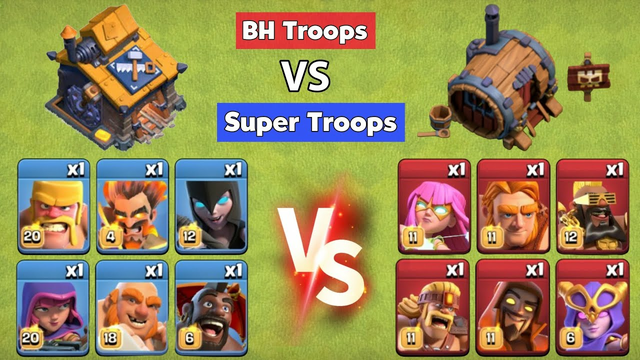 Super Troops vs Builder Base Troops | Clash of Clans
