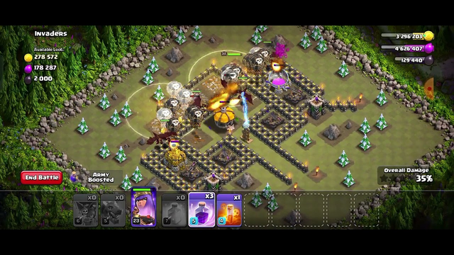 clash of clans.. Dragon and balloon attack.. Gaming