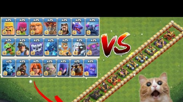 All Max Troops Vs Xbow lvl.1 to 11 / Clash Of Clans/ Best Troop / clash of clans best game