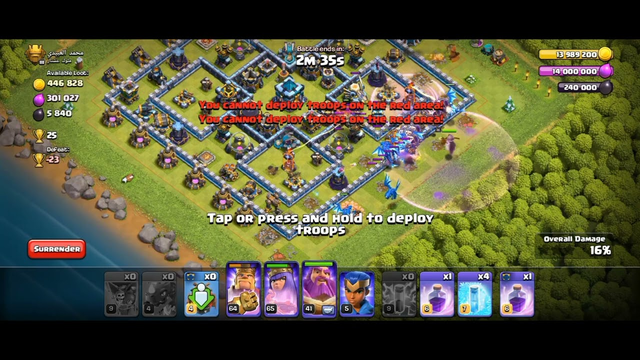 Clash of Clans  attack Town Hall 13 electro Dragon is balloon