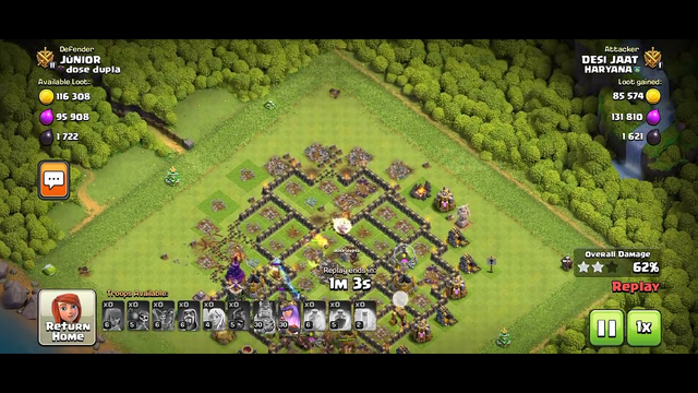 How to destroy town hall 9 max base in clash of clans // best attacking strategy using ho riders