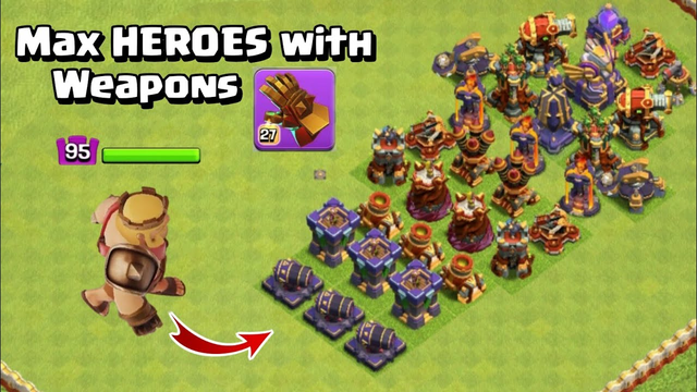Every Heroes with weapons vs Max Level Defense | Clash of Clans