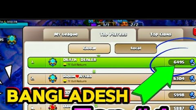 Bangladesh Top #1 | 6495 Trophies | Clash Of Clans | Builder Hall 10 | #clashofclans