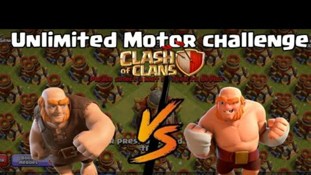 @Clash of clans=Unlimited motor challenge .normal gient vs boxer gient