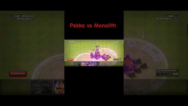 PEKKA+Rage vs MONOLITH+Rage Spell Tower Clash Of Clans | #shorts #viral #coc