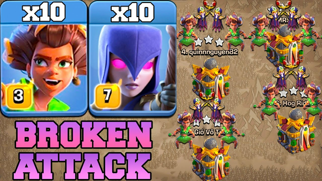 Th16 Attack Strategy With New Root Rider + Witch !! Best Th16 Attack in Clash Of Clans