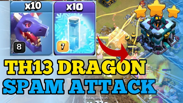 TH13 DRAGON ATTACK STRATEGY! BEST TH13 DRAGON ATTACK @sumit007yt @itzueng-clashofclans (coc)