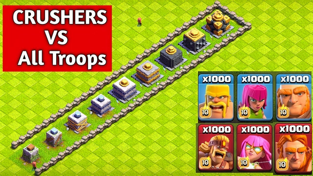 Normal And Super Troops vs Crusher || Clash Of Clans Crusher || Troops vs Crusher || @ClashOfClans