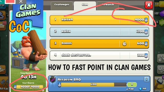 HOW TO FAST POINT IN CLAN GAMES | COC | CLASH OF CLANS |