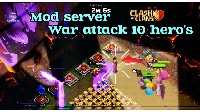 Clash of Clans mod server war attack 10 hero's || Clash of Clans ||#cocheros