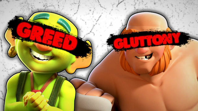 The 7 Deadly Sins as Troops in Clash of Clans