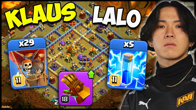 Klaus Teaches How to TRIPLE ANTI-2 with ZAP Lalo in Clash of Clans