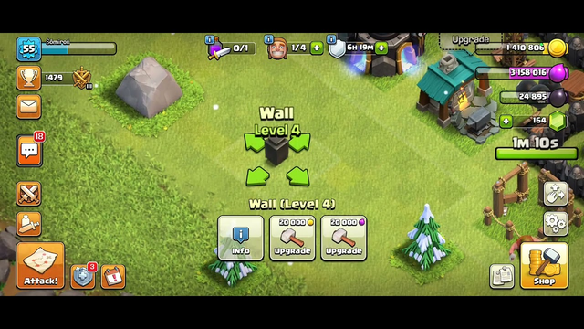 Wall Upgraded. level 1-10. clash of clans.