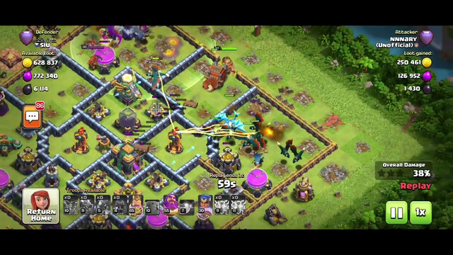 Clash of Clans i loots 800K elixirs and gold using only a dragon and a little balloons.