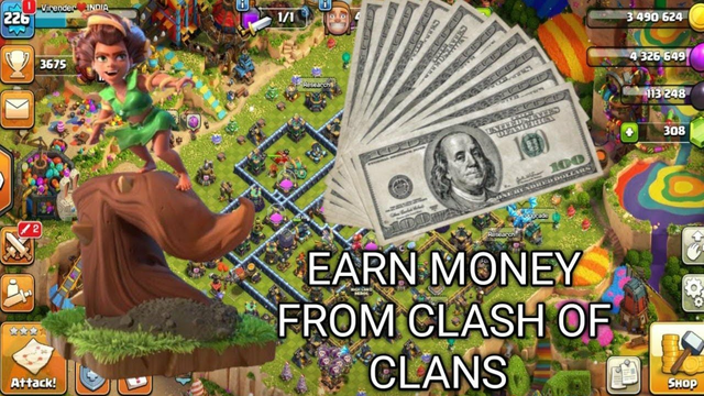 4 Easiest Ways to Earn Money Playing Clash of Clans mobile / How to Earn money in coc