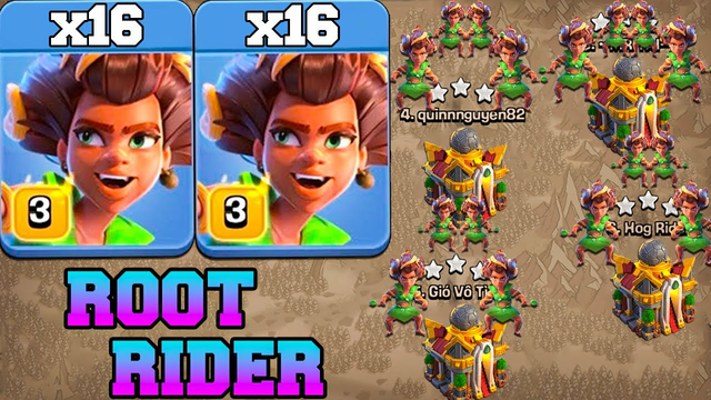 TH16 Attack Strategy 2024 !! 16 Root Rider Easy Combo Strategy Town Hall 16 Clash OF Clans