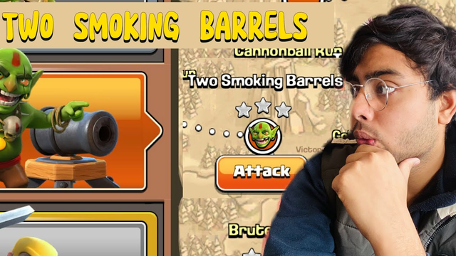TWO SMOKING BARRELS COMPLETE IN CLASH OF CLANS ON GOBLIN BASE | TWO SMOKING BARRELS IN COC #coc