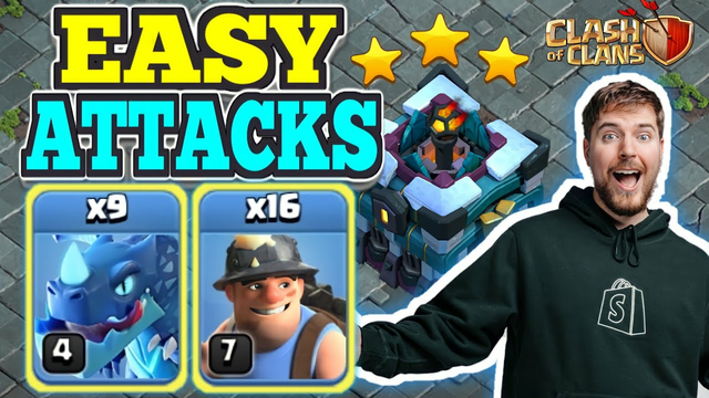 TH13 Hog Miner Attack ! Very Easy! - Clash of Clans