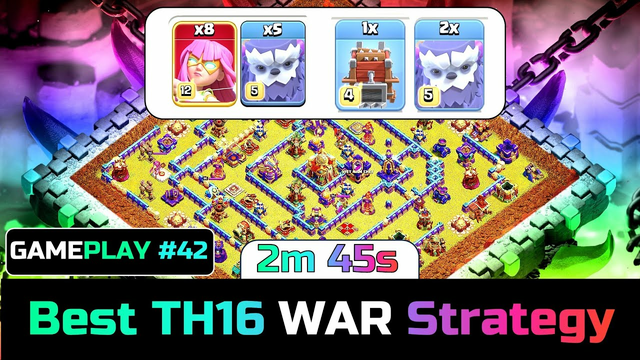 Clash of Clans! One of the Best TH16 War Bases get 3 Starred with Yeti and Super Archer