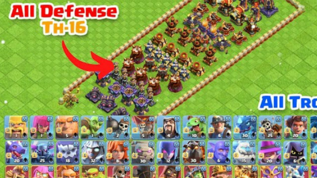 Al toops vs in th16 in clash of clans try a crazy attack are you watching this video