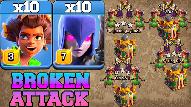 Th16 Attack Strategy With New Root Rider + Witch !! Best Th16 Attack in Clash Of Clans - CWL 2024