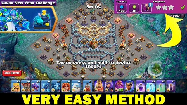 Clash of Clans Lunar New Year 2024 Challenge ! 3 Star Strategy ! Very Easy Method.